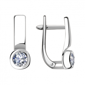 Серьги из белого золота Александра кл3004а-62сб с Swarovski кл3004а-62сб фото
