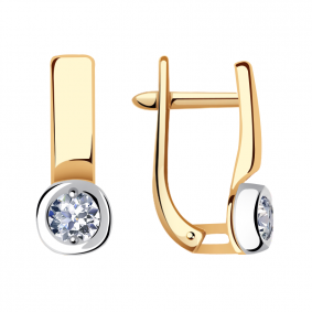 Золотые серьги Александра кл3004а-62сбк с Swarovski кл3004а-62сбк фото