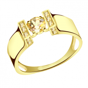 Кольцо из лимонного золота Александра кл3006-81сл с Swarovski кл3006-81сл фото