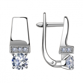 Серьги из белого золота Александра кл3006а-62сб с Swarovski кл3006а-62сб фото