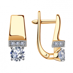 Золотые серьги Александра кл3006а-62ск с Swarovski кл3006а-62ск фото