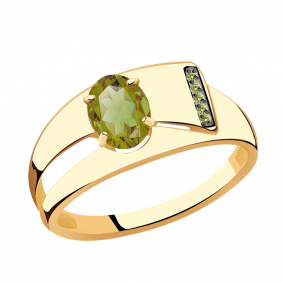 Золотое кольцо Александра кл3008-48ск-са с фианитом и султанитом кл3008-48ск-са фото