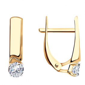 Золотые серьги Александра кл3011а-62ск с Swarovski кл3011а-62ск фото