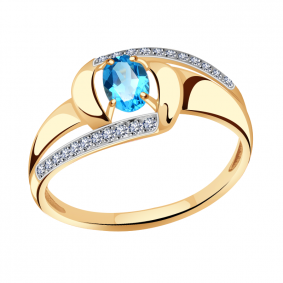 Золотое кольцо Александра кл3012-78ск с топазом и фианитом кл3012-78ск фото
