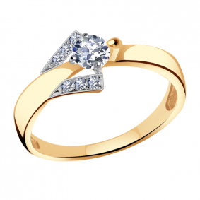 Золотое кольцо Александра кл3015-62ск с Swarovski кл3015-62ск фото