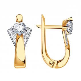 Золотые серьги Александра кл3015а-62ск с Swarovski кл3015а-62ск фото