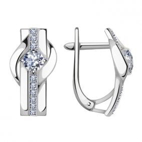 Серьги из белого золота Александра кл3016а-62сб с Swarovski кл3016а-62сб фото