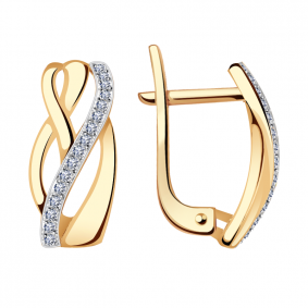 Золотые серьги Александра кл3020аск с фианитом кл3020аск фото