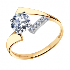 Золотое кольцо Александра кл3021-62ск с Swarovski кл3021-62ск фото