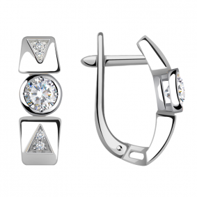 Серьги из белого золота Александра кл3024а-62сб с Swarovski кл3024а-62сб фото