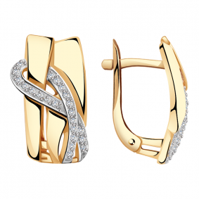 Золотые серьги Александра кл3026аск с фианитом кл3026аск фото