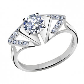 Кольцо из белого золота Александра кл3031-62сб с Swarovski кл3031-62сб фото