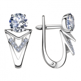 Серьги из белого золота Александра кл3031а-62сб с Swarovski кл3031а-62сб фото