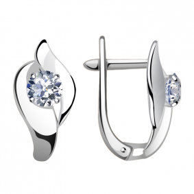 Серьги из белого золота Александра кл3032а-62сб с Swarovski кл3032а-62сб фото