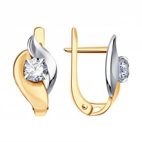 Золотые серьги Александра кл3032а-62сбк с Swarovski кл3032а-62сбк фото