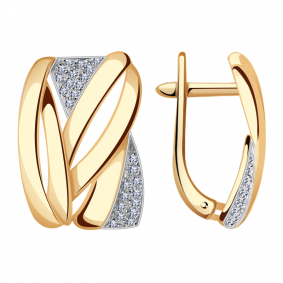 Золотые серьги Александра кл3040аск с фианитом кл3040аск фото