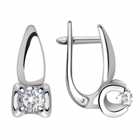 Серьги из белого золота Александра кл3042а-62сб с Swarovski кл3042а-62сб фото