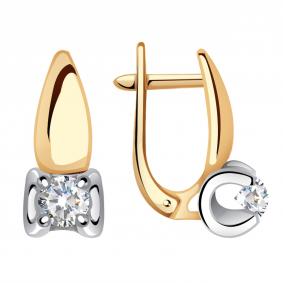 Золотые серьги Александра кл3042а-62сбк с Swarovski кл3042а-62сбк фото