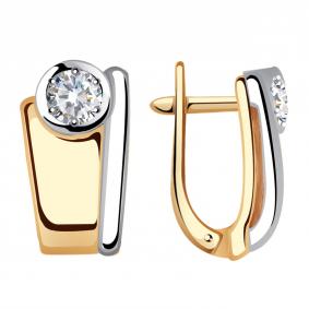 Золотые серьги Александра кл3044а-62сбк с Swarovski кл3044а-62сбк фото