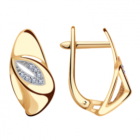 Золотые серьги Александра кл3047аск с фианитом кл3047аск фото