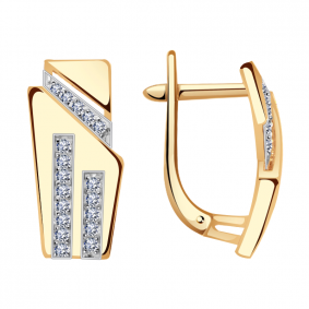 Золотые серьги Александра кл3049аск с фианитом кл3049аск фото