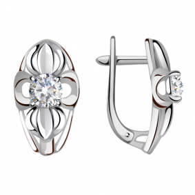 Серьги из белого золота Александра кл3053а-62сб с Swarovski кл3053а-62сб фото