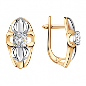 Золотые серьги Александра кл3053а-62сбк с Swarovski кл3053а-62сбк фото