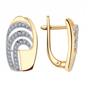 Золотые серьги Александра кл3055аск с фианитом кл3055аск фото