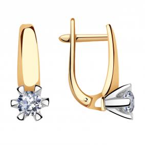 Золотые серьги Александра кл3061а-62сбк с Swarovski кл3061а-62сбк фото