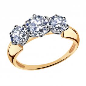 Золотое кольцо Александра кл3070-62сбк с Swarovski кл3070-62сбк фото