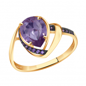 Золотое кольцо Александра кл3071-9ск-си с фианитом и александритом кл3071-9ск-си фото