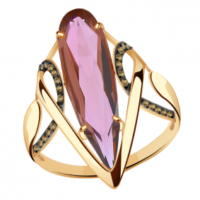 Золотое кольцо Александра кл3073-86ск-ш с фианитом и родолитом кл3073-86ск-ш фото