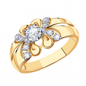 Золотое кольцо Александра кл3084-62ск с Swarovski кл3084-62ск фото