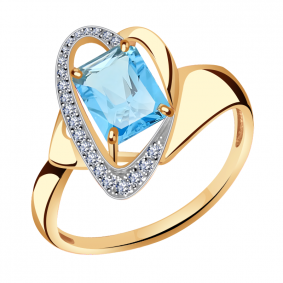 Золотое кольцо Александра кл3086-78ск с топазом и фианитом кл3086-78ск фото