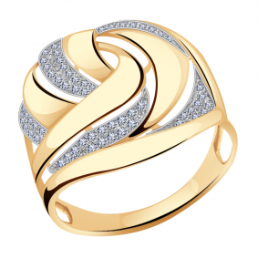 Золотое кольцо Александра кл3103ск с фианитом кл3103ск фото