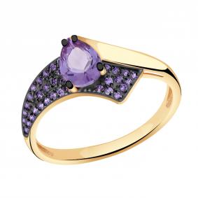 Золотое кольцо Александра кл3109-9ск-си с фианитом и александритом кл3109-9ск-си фото