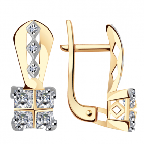 Золотые серьги Александра кл3110а-62ск с Swarovski кл3110а-62ск фото