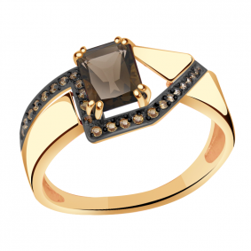 Золотое кольцо Александра кл3112-4ск-ш с фианитом и раухтопазом кл3112-4ск-ш фото