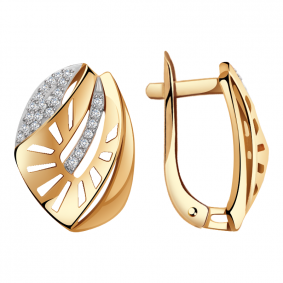 Золотые серьги Александра кл3114аск с фианитом кл3114аск фото