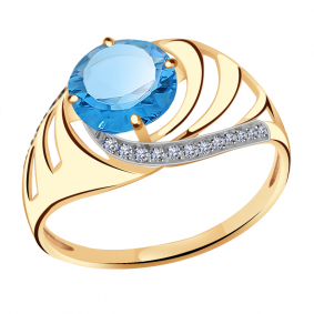 Золотое кольцо Александра кл3115-78ск с топазом и фианитом кл3115-78ск фото