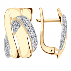 Золотые серьги Александра кл3119аск с фианитом кл3119аск фото