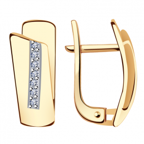 Золотые серьги Александра кл3129аск с фианитом кл3129аск фото