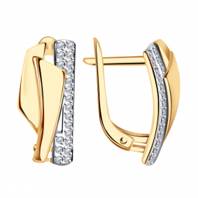 Золотые серьги Александра кл3136аск с фианитом кл3136аск фото