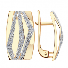 Золотые серьги Александра кл3137аск с фианитом кл3137аск фото