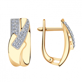 Золотые серьги Александра кл3139аск с фианитом кл3139аск фото