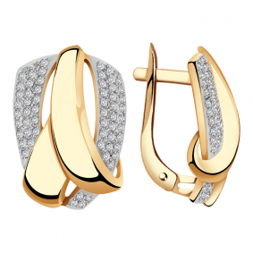 Золотые серьги Александра кл3142аск с фианитом кл3142аск фото