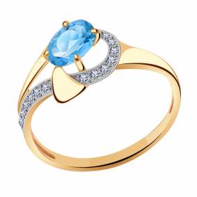 Золотое кольцо Александра кл3146-78ск с топазом и фианитом кл3146-78ск фото