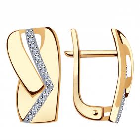 Золотые серьги Александра кл3149аск с фианитом кл3149аск фото