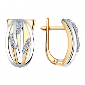 Золотые серьги Александра кл3151асбк с фианитом кл3151асбк фото