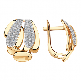 Золотые серьги Александра кл3164аск с фианитом кл3164аск фото